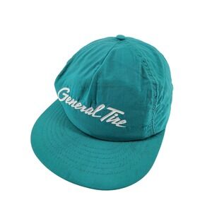General Tire Snapback Hat Mens OSFM Teal Nylon Vintage 90s Embroidered Logo